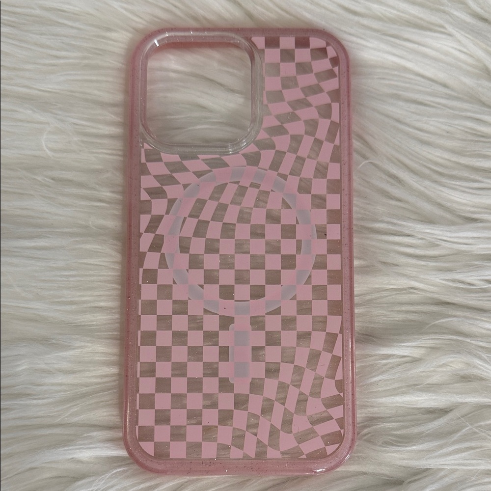 Pink Checkered Phone Case